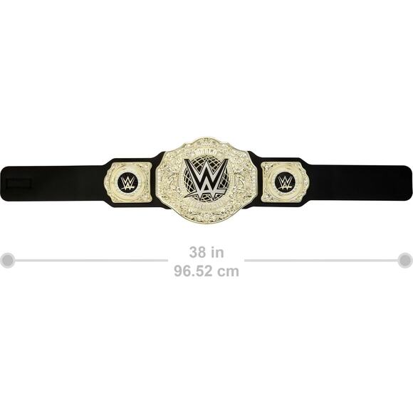 WWE Championship Belt Adult Black Gold Roleplay Costume Toy Wrestling Title - Picture 4 of 6